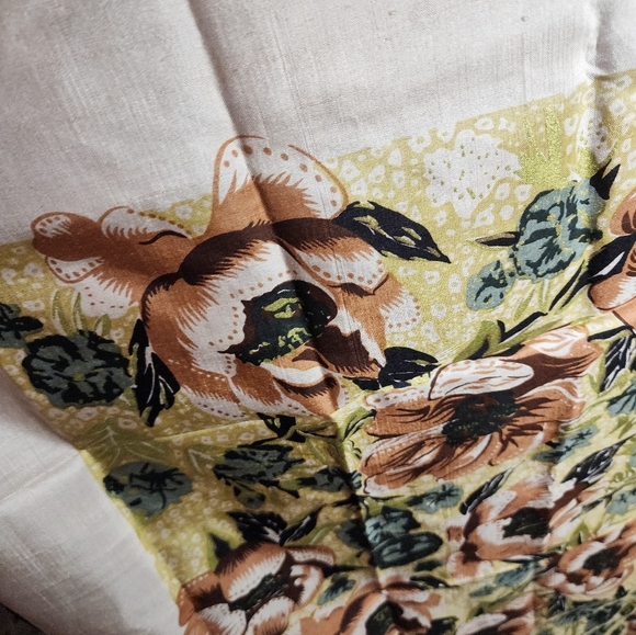 Vintage Shatung Thai silk rose scarf‎ NEW - Picture 8 of 11